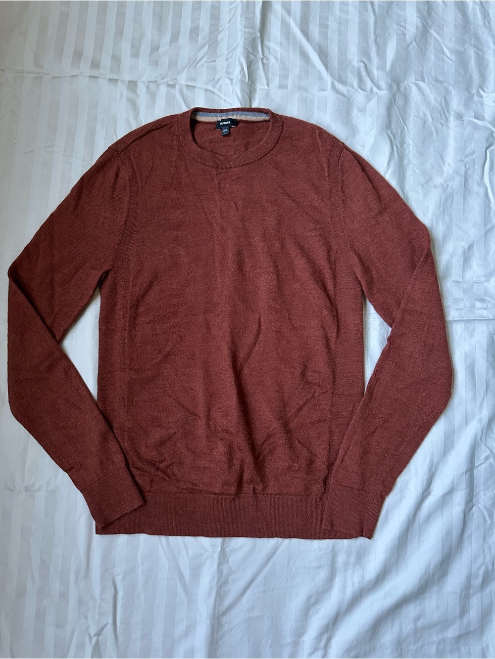 Express Men's Wool Crewneck Sweater - Rust